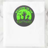 Welkom bij de groene halloween van Nightmare Ronde Sticker (Tas)