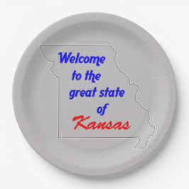 Welkom bij de grote staat Kansas (Missouri) Papieren Bordje