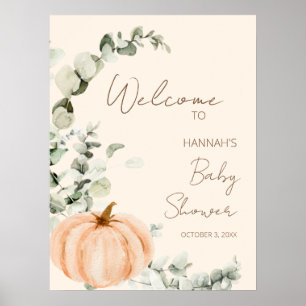 Welkom bij de herfst baby shower Kleine Pompoen Ba Poster