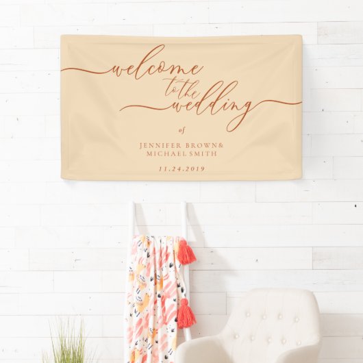 Welkom bij de ingang van de trouwpartij spandoek (Insitu)