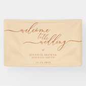 Welkom bij de ingang van de trouwpartij spandoek (Horizontaal)