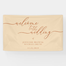 Welkom bij de ingang van de trouwpartij spandoek