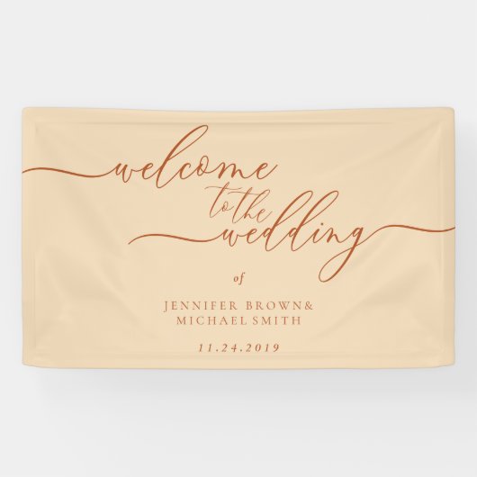 Welkom bij de ingang van de trouwpartij spandoek (Horizontaal)