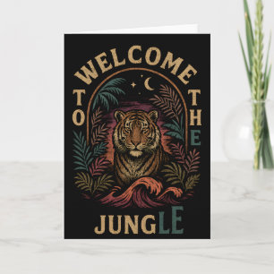 Welkom bij de Jungle Vintage Tijger Retro vintage Kaart