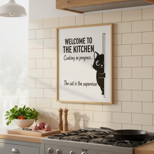 Welkom bij de keukenkat supervisor poster