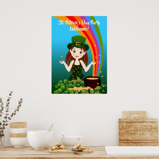 Welkom bij de Kinder Partij van St. Patrick Poster (Keuken)