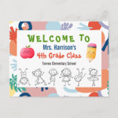 Welkom bij de klas Apple Terug naar de schoolleraa Briefkaart (Voorkant)