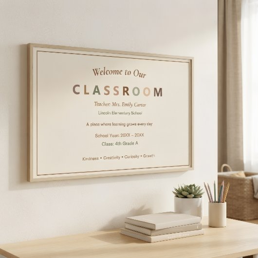 Welkom bij de klasposter gepersonaliseerd cadeau poster