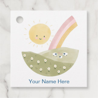 Welkom bij de kudde baby shower waterverf bedankjes labels