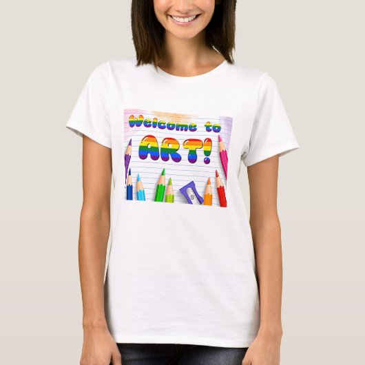 Welkom bij de kunstlokaal t-shirt (Voorkant)