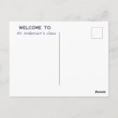 Welkom bij de les briefkaart (Achterkant)