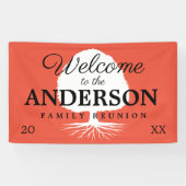 Welkom bij de logo aangepaste  van de familiereüni spandoek (Horizontaal)