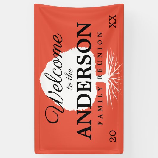 Welkom bij de logo aangepaste  van de familiereüni spandoek (Verticaal)