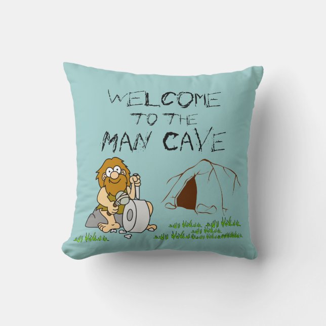 Welkom bij de Man Cave Pillow Kussen (Voorkant)