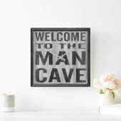 Welkom bij de Man Cave Wall Clock Vierkante Klok (Huis)
