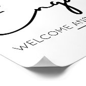 Welkom bij de minimalistische servicepartij poster (Hoek)