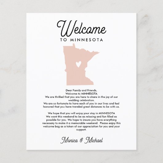 Welkom bij de MINNESOTA-brief en -reisroute (Voorkant)