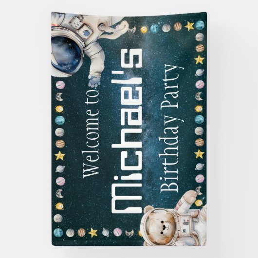 Welkom bij de naam van het kind Verjaardagsfeest T Spandoek (Verticaal)