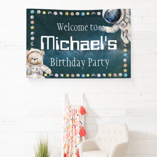 Welkom bij de naam van het kind Verjaardagsfeest T Spandoek (Insitu)