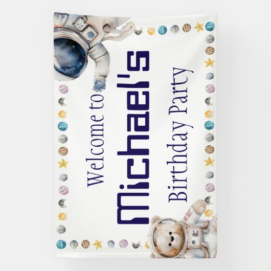 Welkom bij de naam van het kind Verjaardagsfeest T Spandoek (Verticaal)