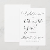 Welkom bij de Nacht Voor Black White Informatiekaartje (Voorkant / Achterkant)