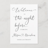 Welkom bij de Nacht Voor Black White Informatiekaartje (Voorkant)