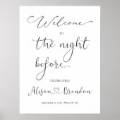 Welkom bij de Nacht Voor Bord Zwart Wit Poster (Voorkant)