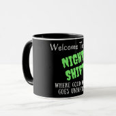 Welkom bij de nachtdienst mok (Voorkant links)