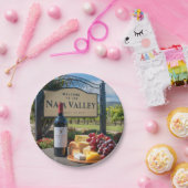 Welkom bij de Napa Valley wijnfles Papieren Bordje (Feest)