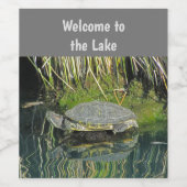 Welkom bij de Natuur van de waterreflectie in het  Wijn Etiket (Enkel label)