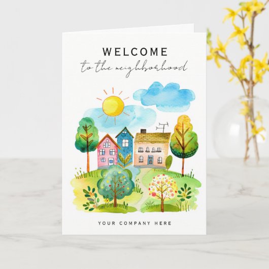Welkom bij de Neighborhood Add Logo Realty Kaart (Gele Bloem)