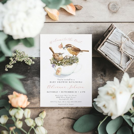 Welkom bij de Nest Baby shower Invitation Kaart