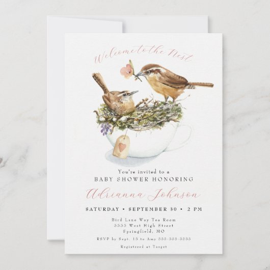 Welkom bij de Nest Baby shower Invitation Kaart (Voorkant)