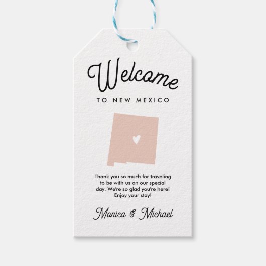 Welkom bij de NIEUWE MEXICO-bruiloft. Cadeaulabel (Voorkant)