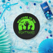 Welkom bij de Nightmare Green Halloween 7" Papieren Bordje (Feest)