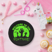 Welkom bij de Nightmare Green Halloween 7" Papieren Bordje (Feest)
