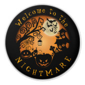 Welkom bij de Nightmare Halloween Pumpkin Custom Keramische Knop (Voorkant)