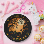 Welkom bij de Nightmare Halloween Pumpkin Custom Papieren Bordje (Feest)