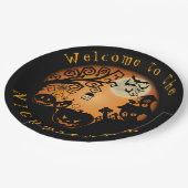 Welkom bij de Nightmare Halloween Pumpkin Custom Papieren Bordje (Gekanteld)