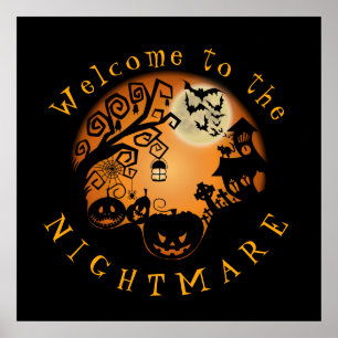 Welkom bij de Nightmare Halloween Pumpkin Custom Poster