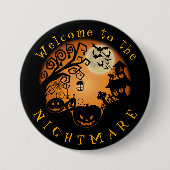 Welkom bij de Nightmare Halloween Pumpkin Custom Ronde Button 7,6 Cm (Voorkant)