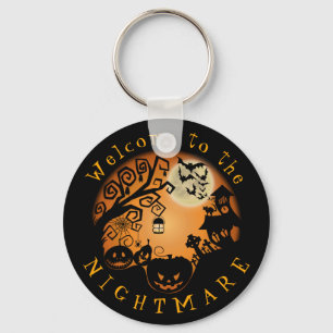 Welkom bij de Nightmare Halloween Pumpkin Custom Sleutelhanger