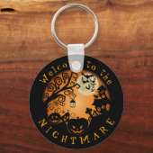 Welkom bij de Nightmare Halloween Pumpkin Custom Sleutelhanger (Voorkant)