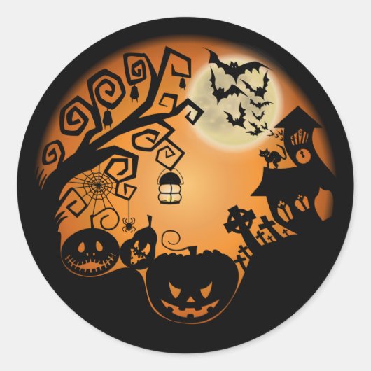 Welkom bij de Nightmare Halloween Pumpkin Graphic Ronde Sticker (Voorkant)