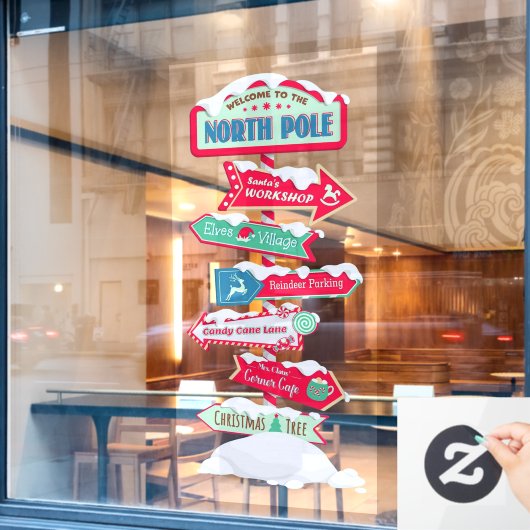 Welkom bij de Noordpool na Kerstmis Raamsticker (Cafe Raam)
