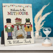 Welkom bij de Nuthouse Gepersonaliseerde Familie Fotoplaat (Zijkant)