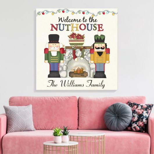 Welkom bij de NUTHOUSE Personalized Canvas Afdruk (Insitu (Woonkamer))