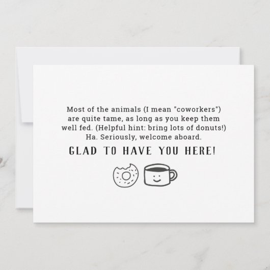 Welkom bij de Oerwoud Emlployee Welcome Kaart (Achterkant)