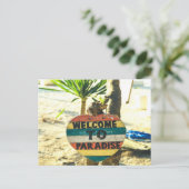 Welkom bij de Paradijs Beach Ocean Briefkaart (Staand voorkant)