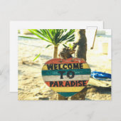 Welkom bij de Paradijs Beach Ocean Briefkaart (Voorkant / Achterkant)